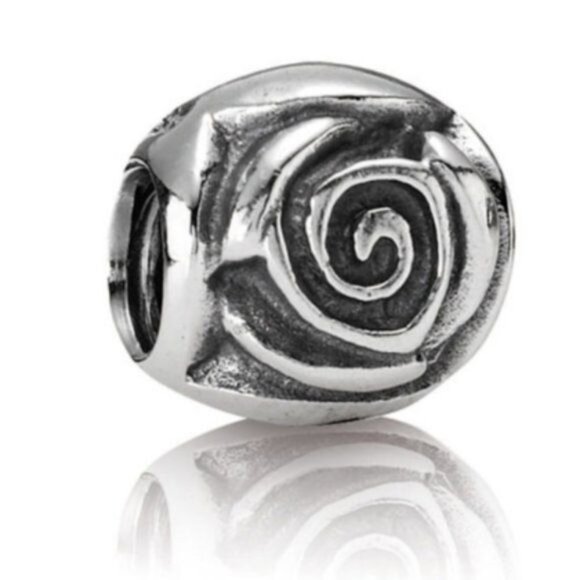 Pandora Sterling Silver Rose Bud Charm Bead 790394 ALE 925 - Picture 1 of 4